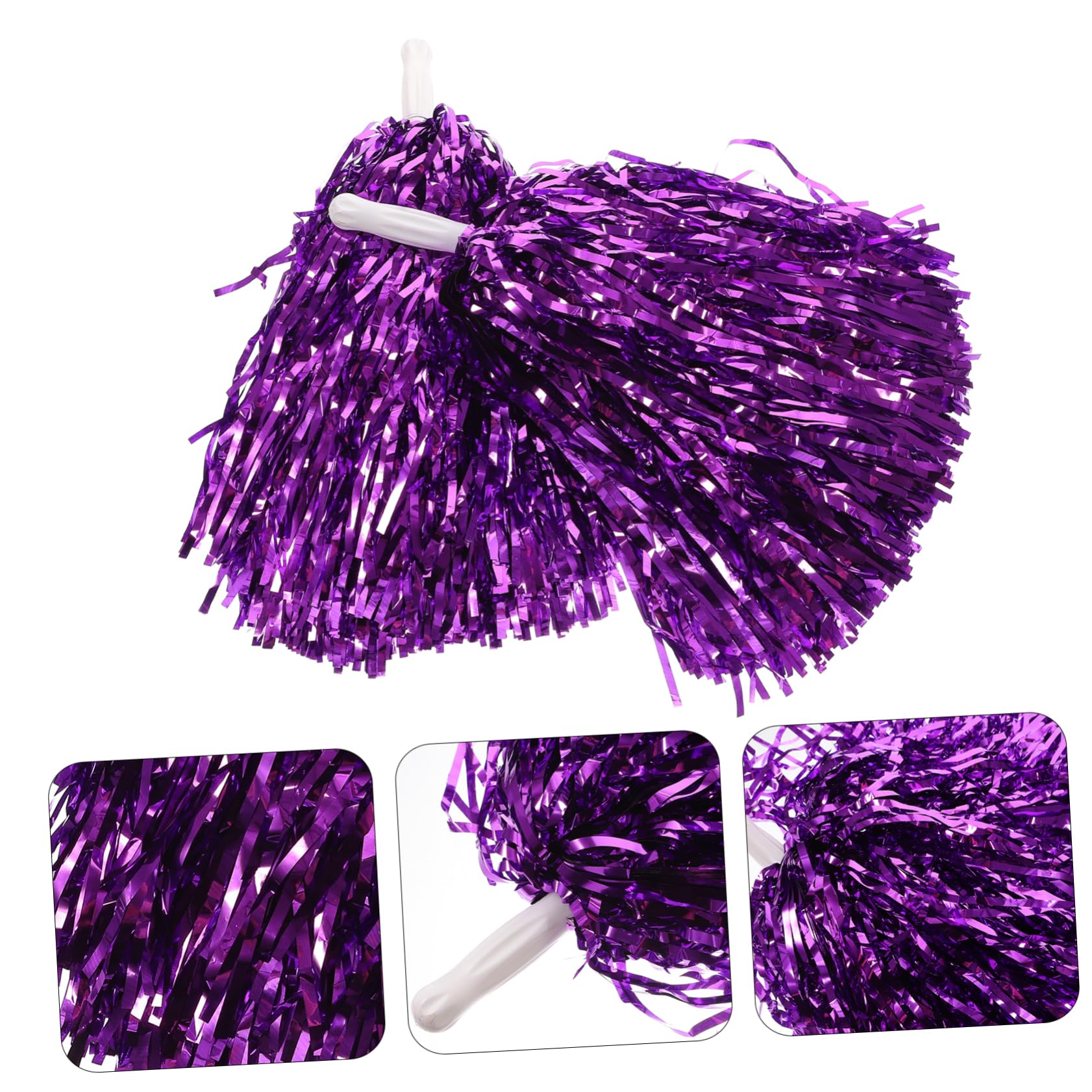 Pompons de Cheerleading 16 Pièces en Pvc pour Sports et Chorégraphie