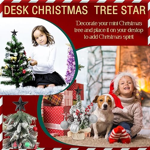 Miniatura 12 de Hanaive Decoración para árbol de Navidad, mini estrella pequeña para árbol de Navidad, adornos de estrella decorativa para el hogar, fiesta de Plata