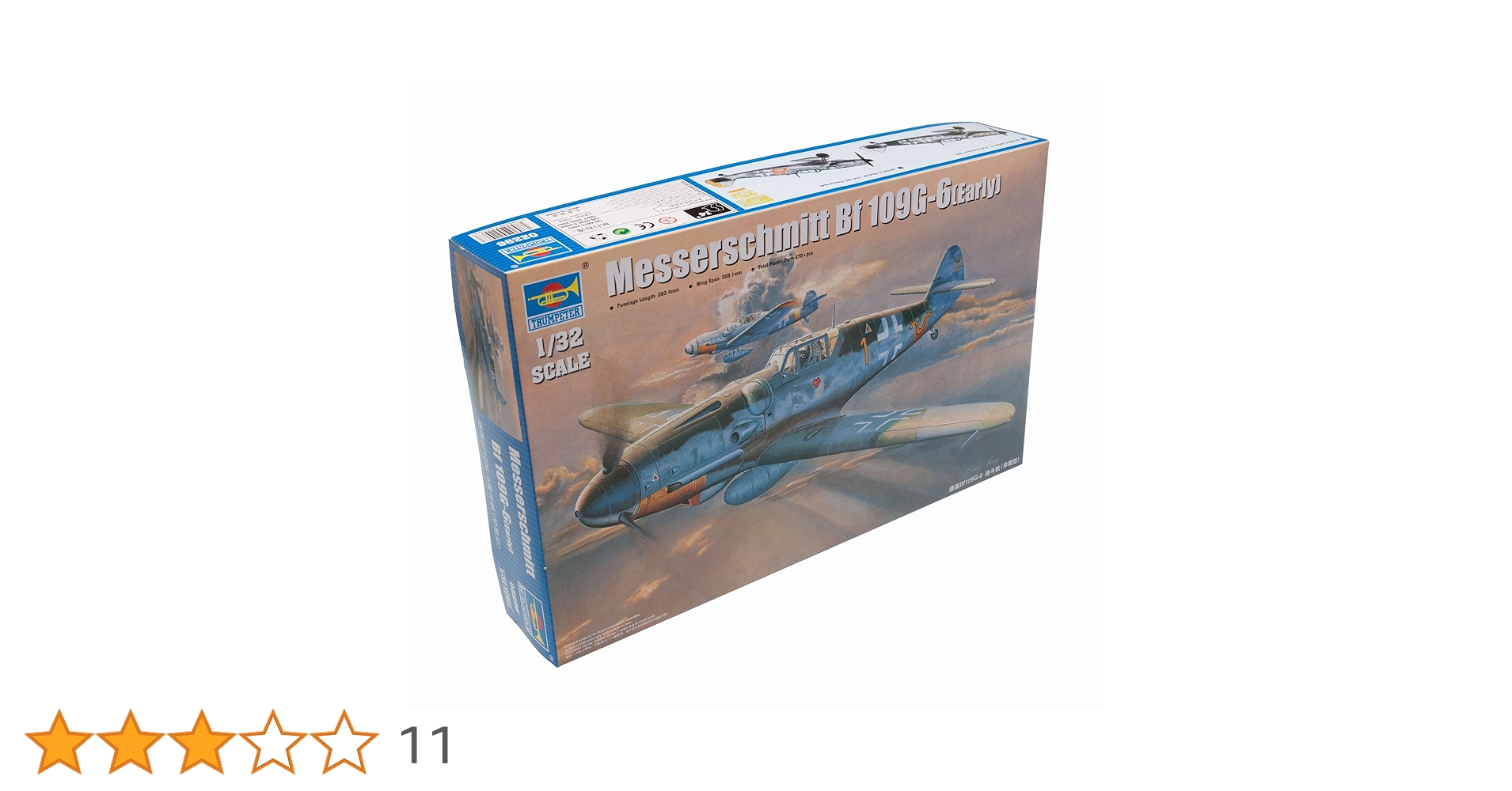 トランペッター 1/32 ドイツ軍 メッサーシュミット Bf109 G-6 初期型 プラモデル wgteh8f Amazon.com: Trumpeter 1/32 Messerschmitt Bf109G6 German
