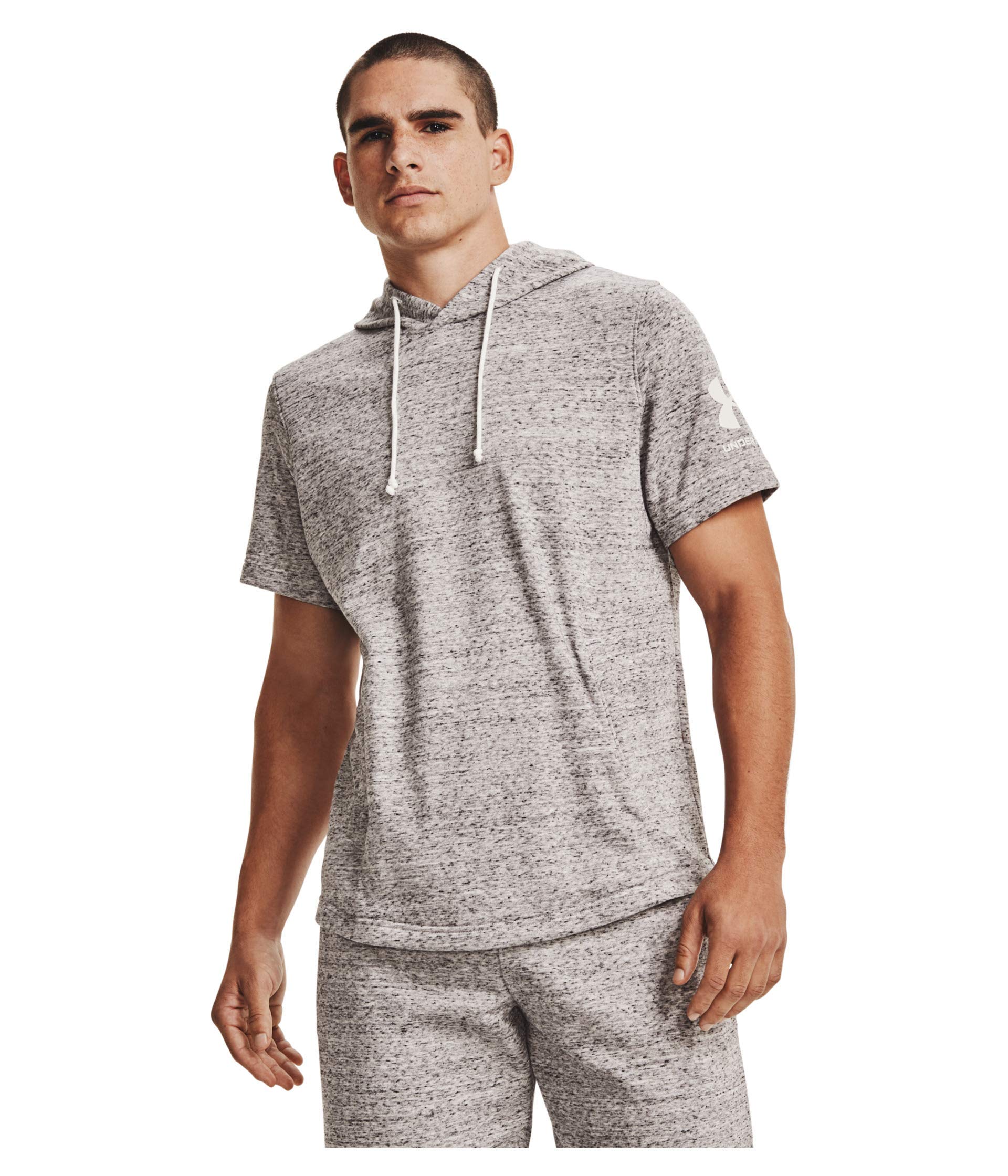 Under Armour Men's Rival Terry Short-Sleeve Hoodie, Onyx White (112)/Onyx White, M