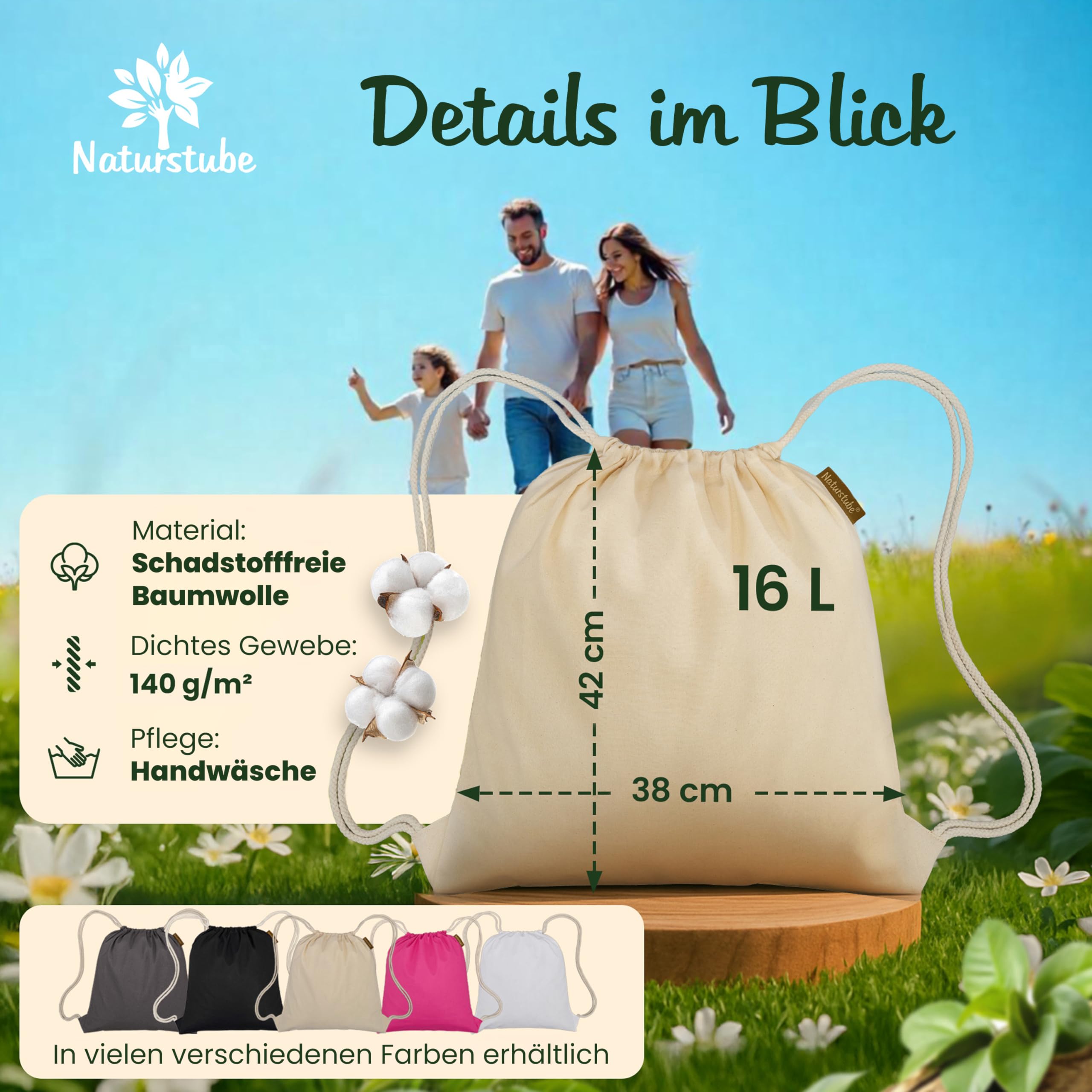 Baumwoll 10er SetNatur Turnbeutel Sportbeutel Zuziehbeutel Gymsack Sack Jute Schule Rucksack