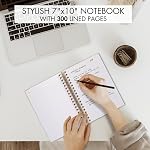 Journal de notes pour les femmes dans l'Esthétique B5 Présentation - Livre de notes du Collège de couverture rigide moderne avec 300 Pages alignées - Parfait pour écrire et rester organisé au travail ou à l'école