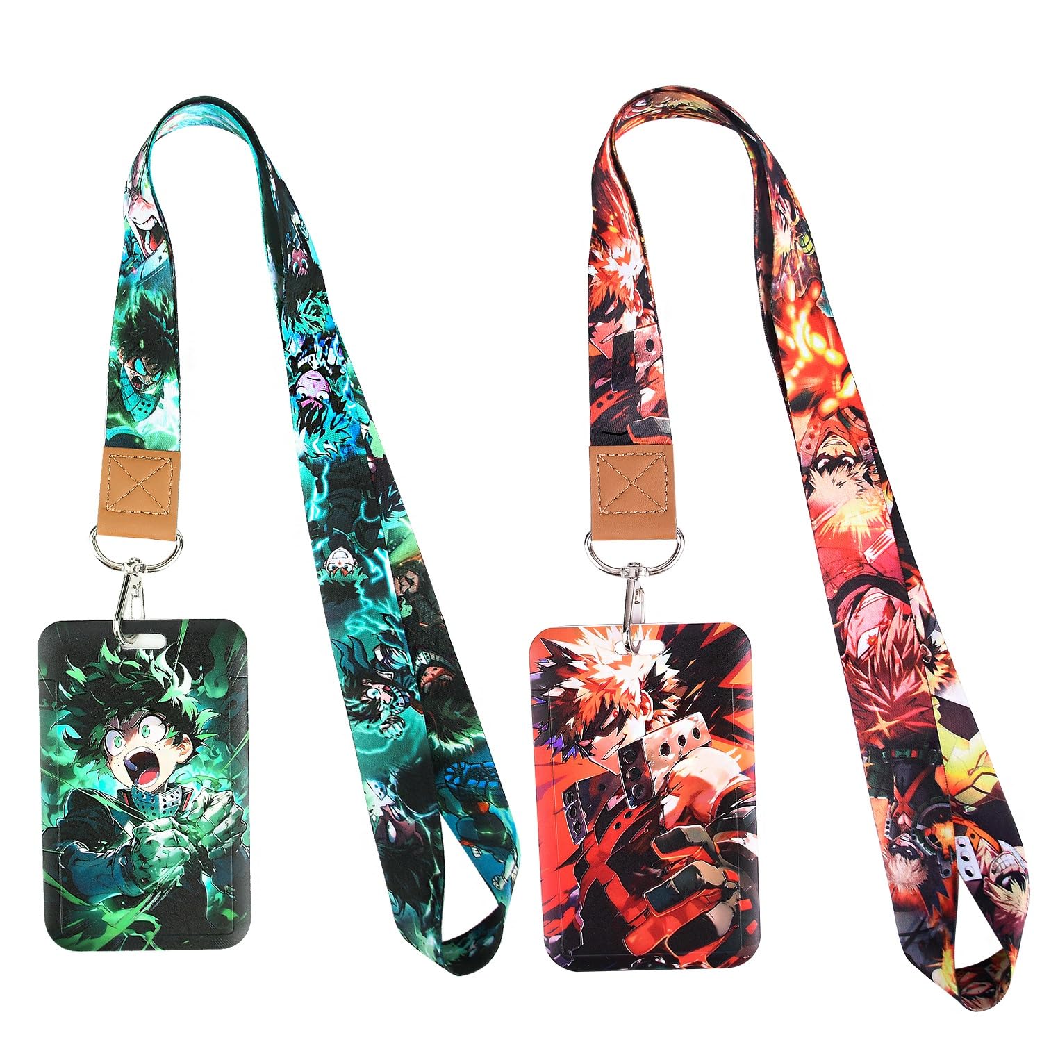 GTOTd Anime Lanyard (2 Pack) with ID Holder for Keys Wallet Merchandise Keychain Anime Decorations Party Supplies Gifts for Teens