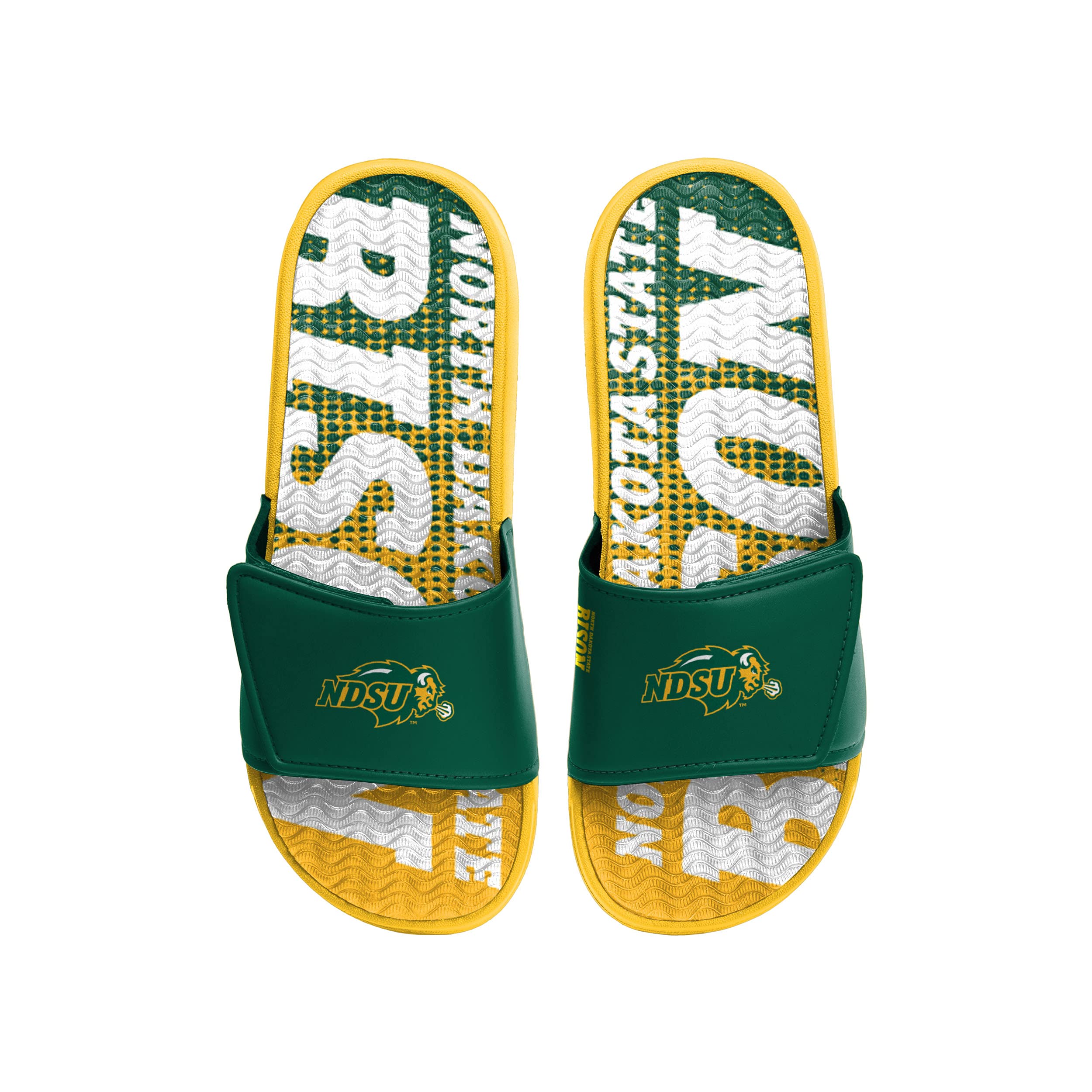 FOCO North Dakota State Bison NCAA Mens Gradient Wordmark Gel Slide - S