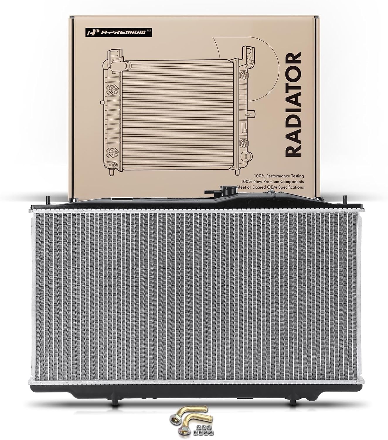 A-Premium Engine Coolant Radiator with Transmission Oil Cooler Compatible with Honda Accord 2005 2006 2007 V6 3.0L, Automatic Transmission, Replace# 19010RCJA52