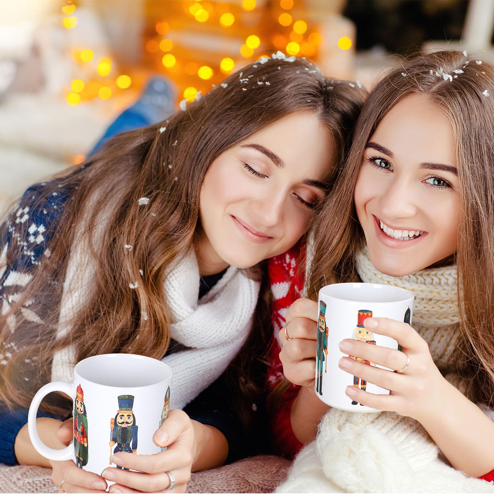 AnyDesign 2-teiliges Weihnachtstassen-Set, 340 ml, Nussknacker-Kaffeetassen, Weihnachten, Winter, Urlaub, Keramik-Trinkbecher für Zuhause, Schule, Büro, Tisch, Tafelaufsätze, Einweihungsgeschenk