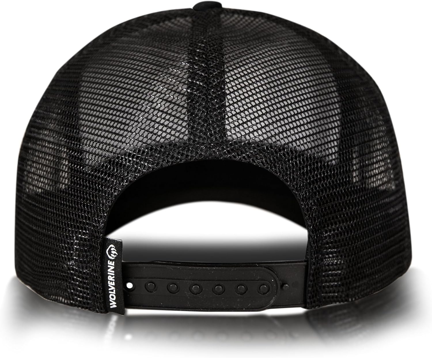 Wolverine Trucker Hat | Mesh Back | Snapback | Adjustable | Rugged | Durable | Workwear - Claw Embroidered Shield - Black - Image 4