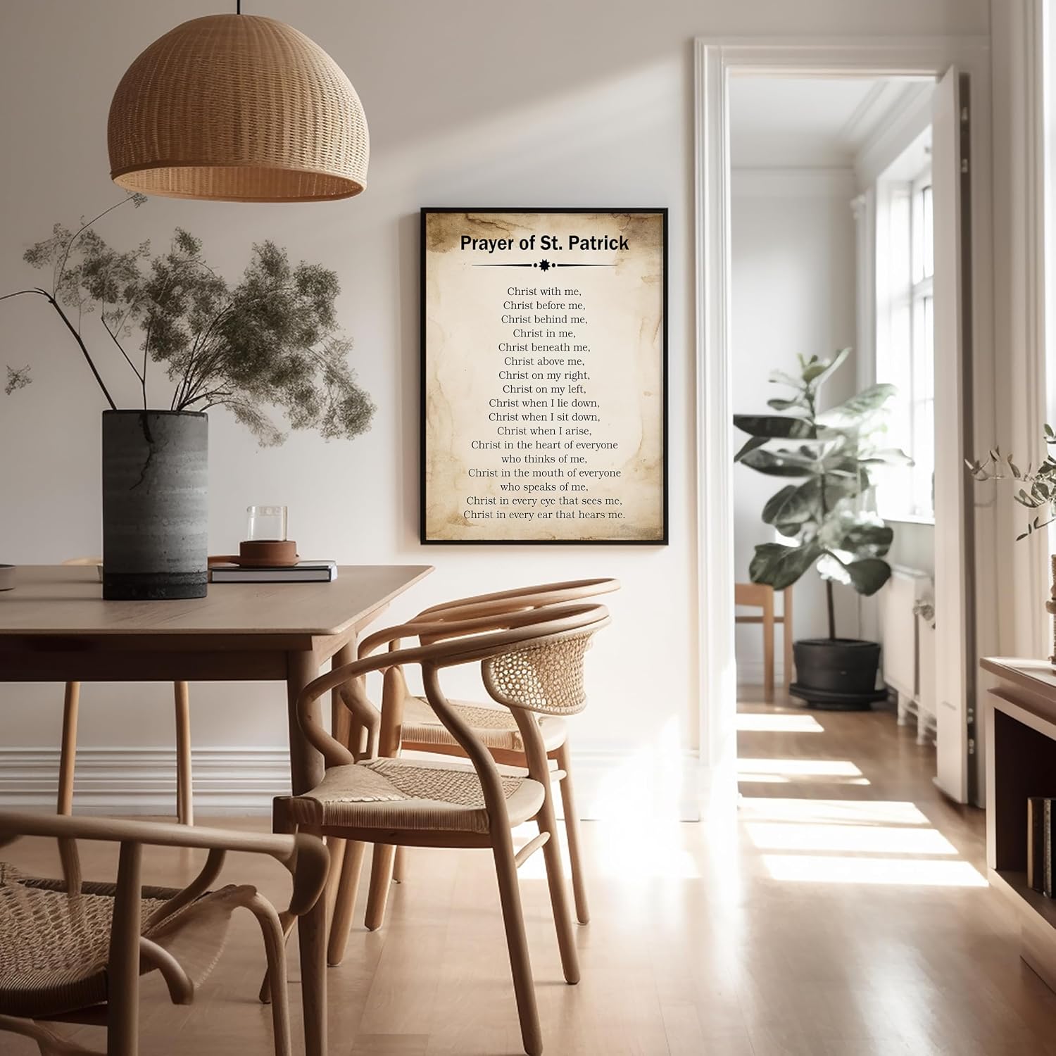 Poster Master Prayer of Saint Patrick Poster - Christ With Me Print - Motivational Quote Art - Inspiring Gift for Men, Women - Religious Christian Decor for Office, Bedroom - 8x10 UNFRAMED Wall Art