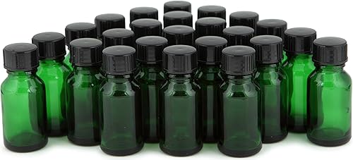 Vivaplex, 24, botellas de vidrio verdes, 0.5 fl oz, con tapas