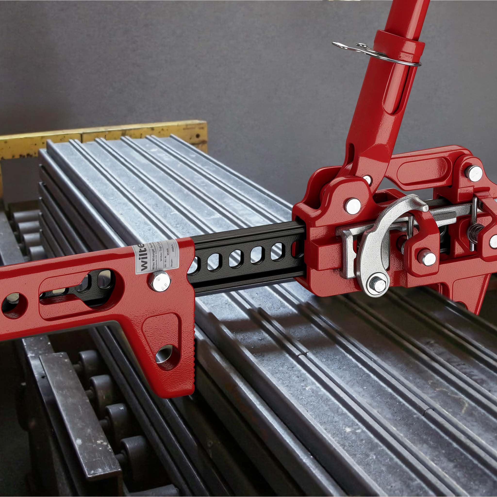 Wiltec Farm Jack – Kompakt-Set Basis, Wagenheber bis 3000 kg und max. 76 cm Hubhöhe mit obere Klemme