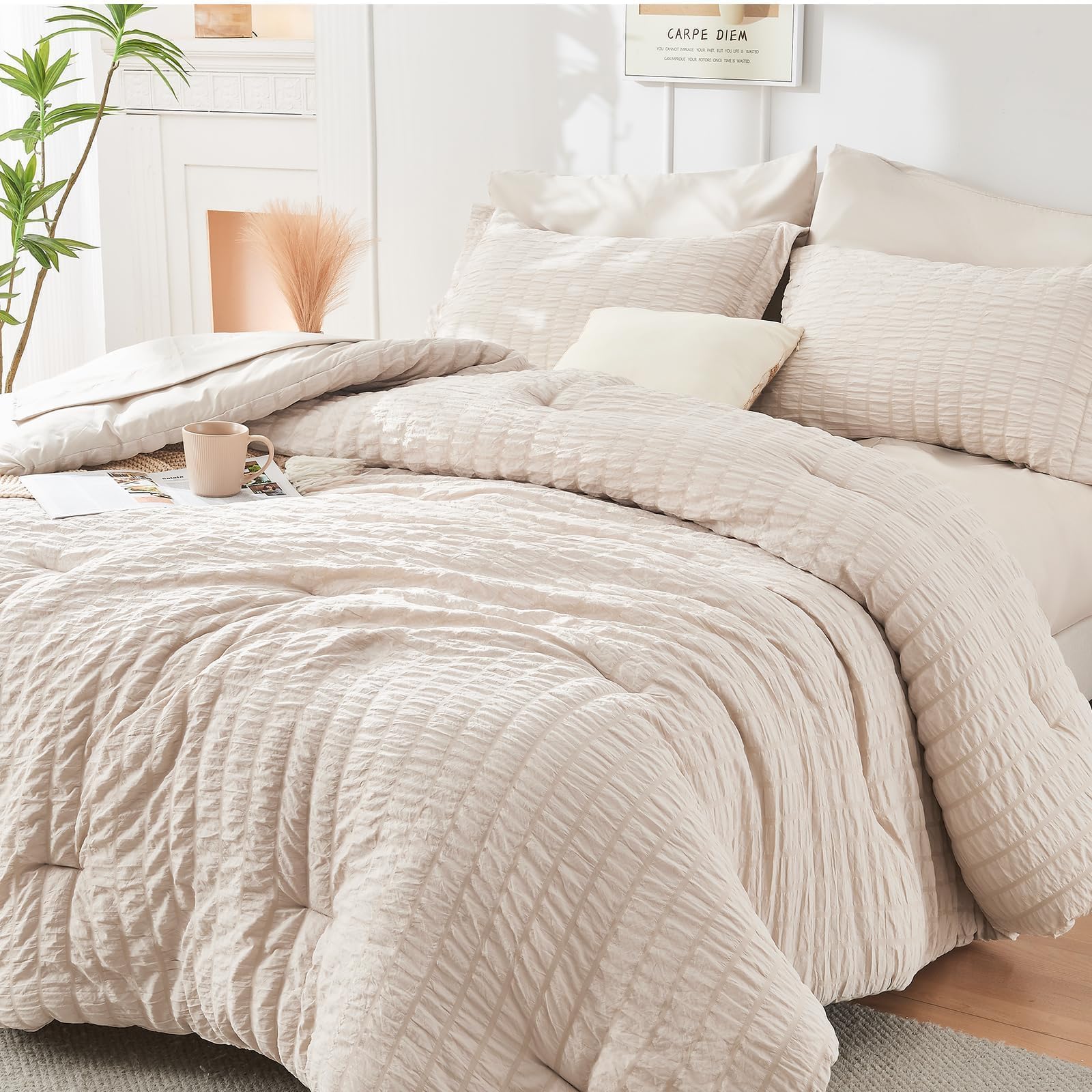 Photo 1 of HYMOKEGE Twin Comforter Set - 5PC Bedding