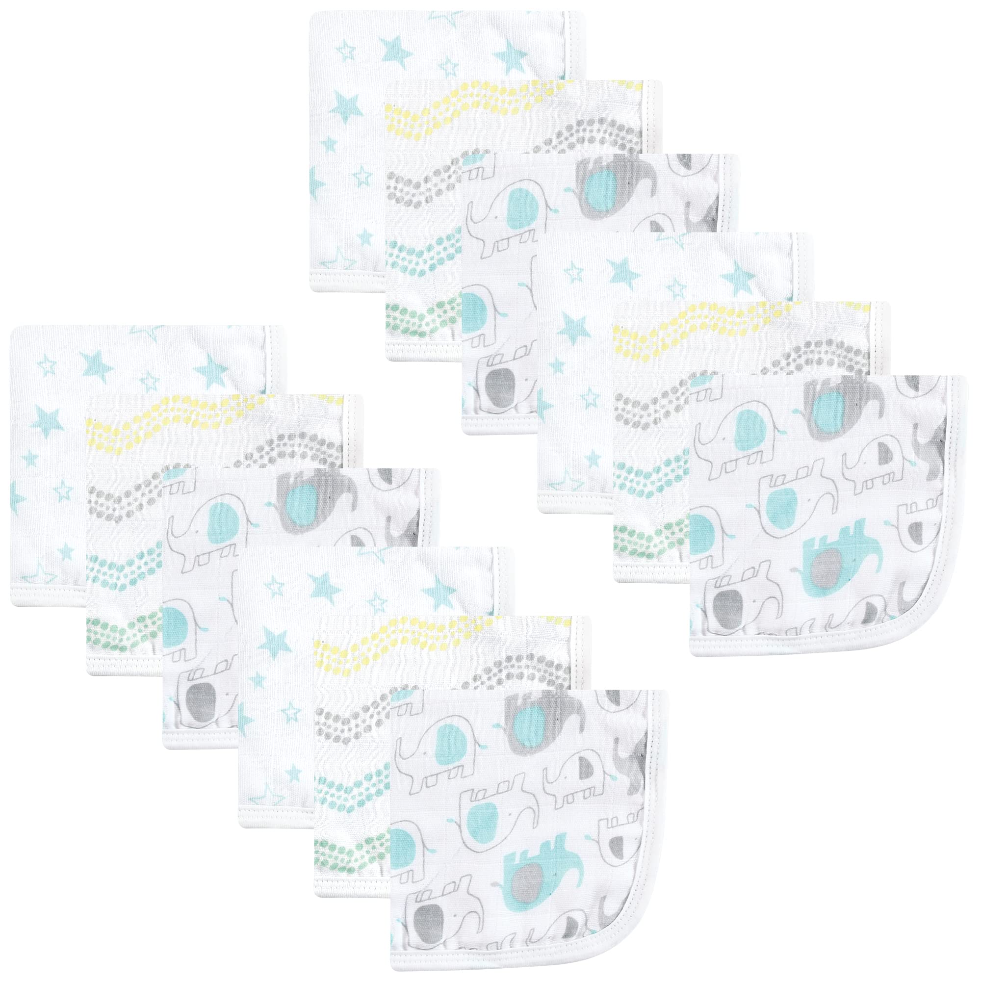 Luvable Friends Unisex Baby Musselin Waschlappen, Regenbogen, Einheitsgröße