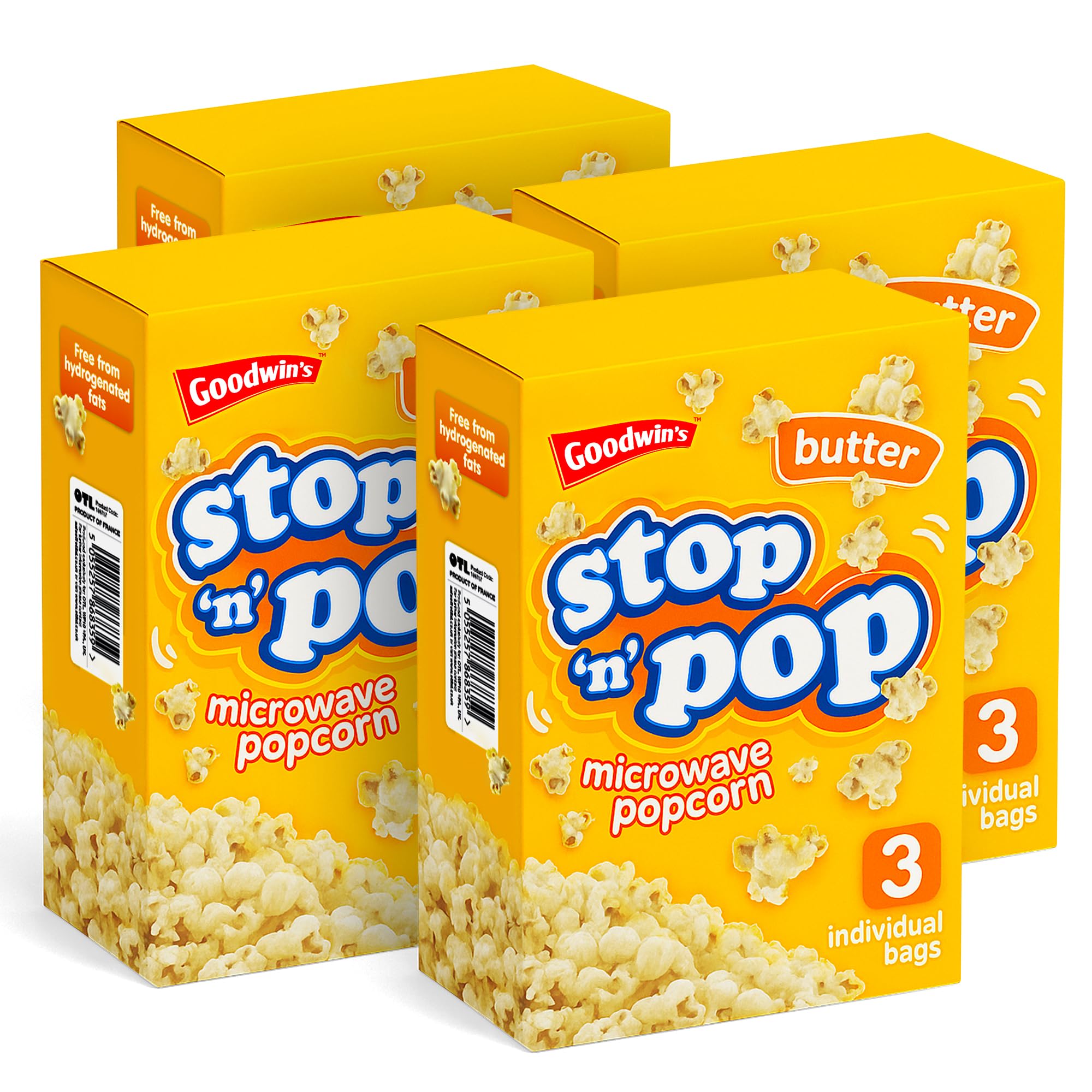 SOL 12pk x 85g Stop 'n' Pop Microwave Popcorn, Butter Flavoured Pop Corn Kernels, Ready in Minutes Tasty Snack for Family Movie Nights, Easy to Prepare, Ideal for Sharing Fun Moments at Home