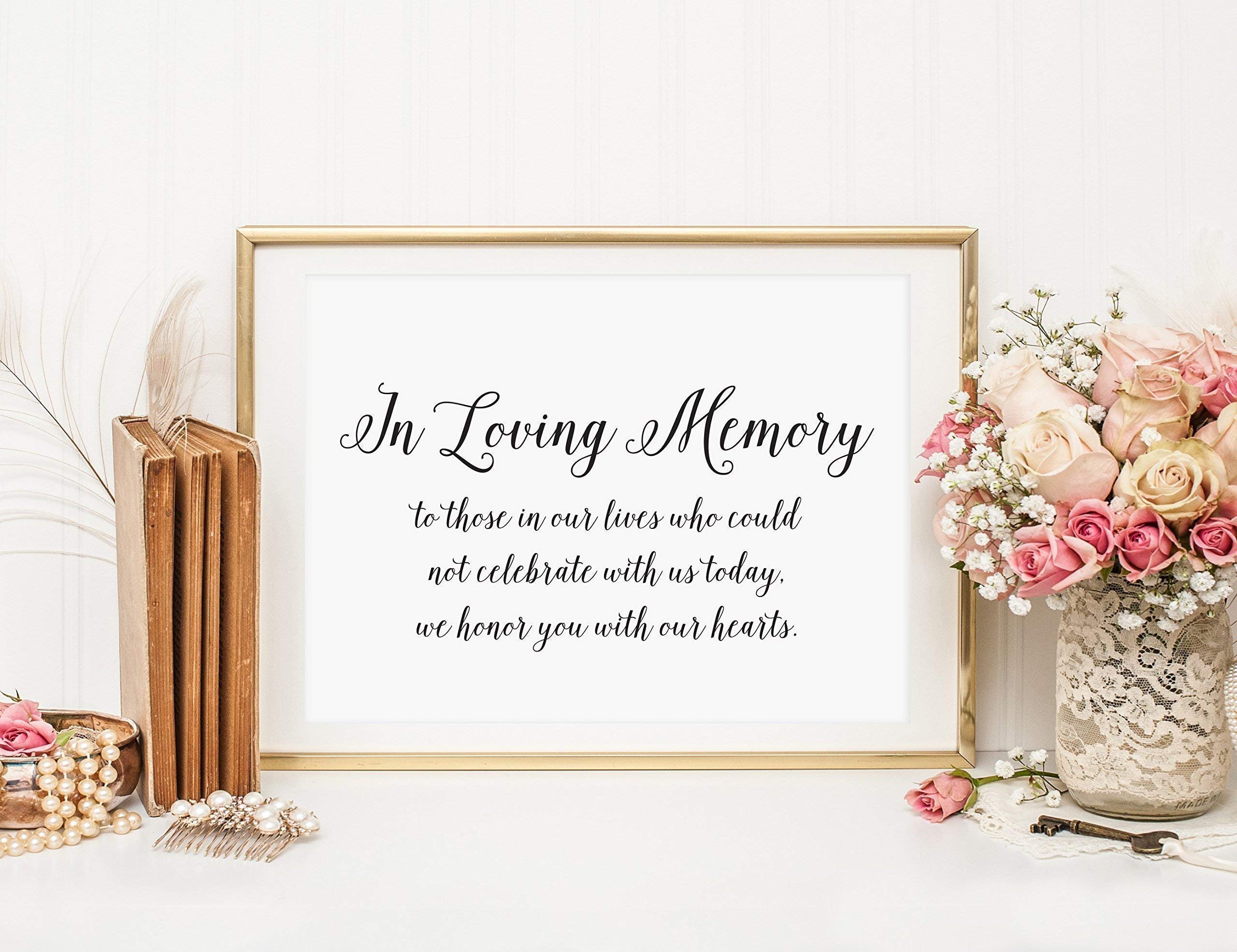 In Loving Memory Sign Table Card, In Loving Memory Wedding Sign, Family Photo Table Sign, Wedding signs, Wedding Signage, Your Choice of Size and Color Print Sign (UNFRAMED)