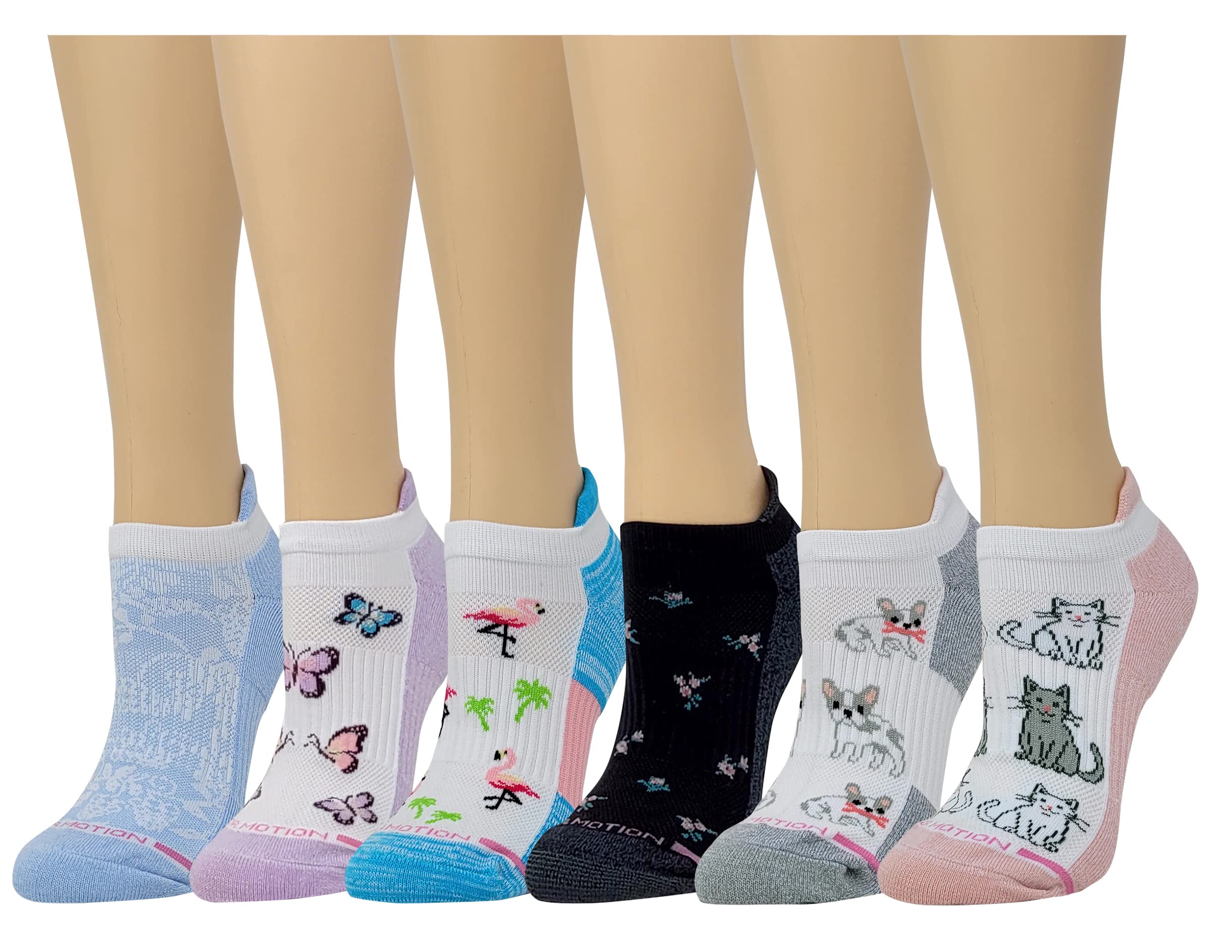 Motion Dr - Calcetines tobilleros de compresión para hombre y mujer, 6 unidades