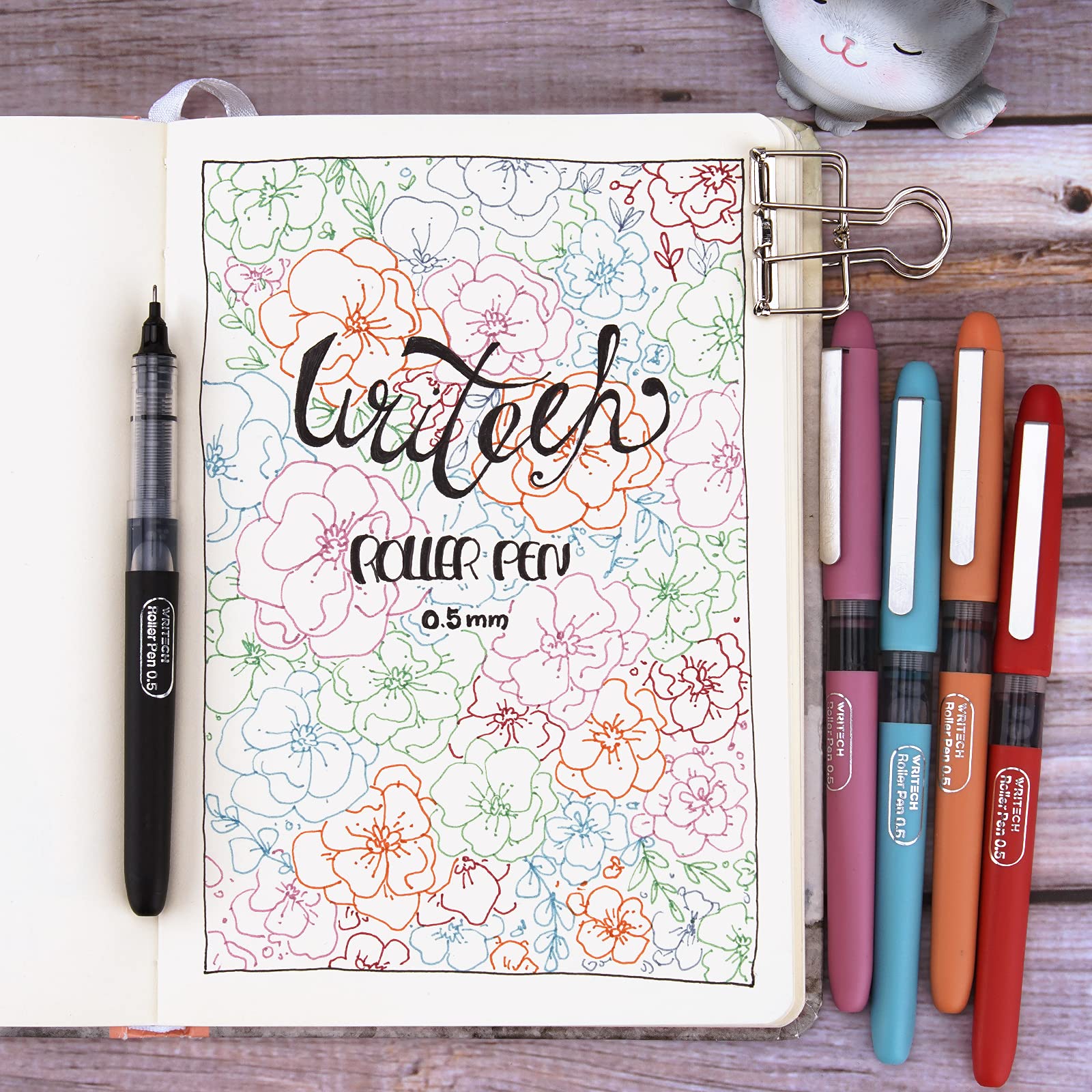 Writech Liquid Ink Rollerball Pens 0.5mm Extra Fine Point Pens, Smooth