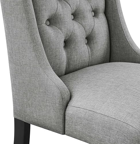 Miniatura 4 de Modway Baronet - Silla de comedor con botones, color gris claro