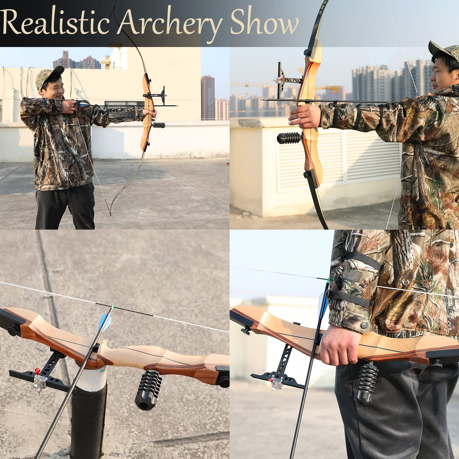 wolfman Recurvebogen Set Erwachsene 66/68/70 Zoll 12-40LBS Pfeil und Recurve Bogen Set Praxis Bogen Jagdbogen für Bogenschießen Halle Schießen Wettkämpfe Übung Rechtshänder