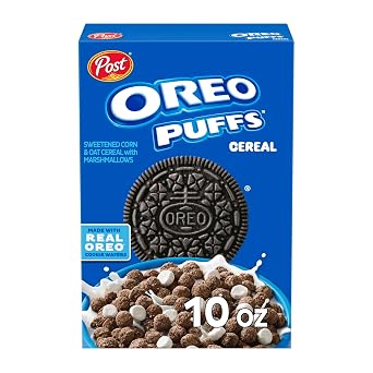 Post OREO PUFFS Chocolate Breakfast Cereal, 10 oz box