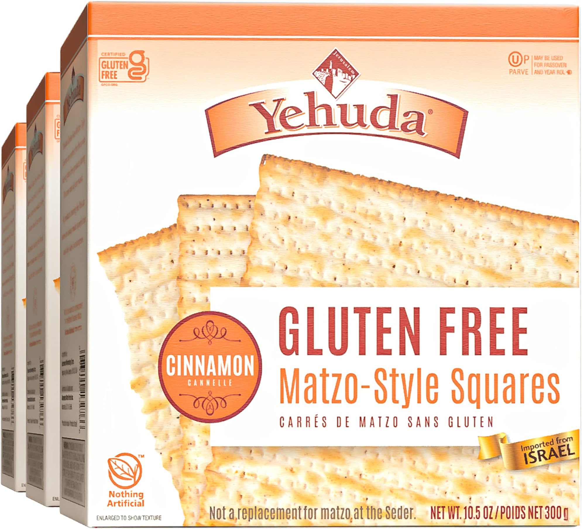 Yehuda Gluten Free Cinnamon Matzo, 10.5oz (3 Pack) Gluten
