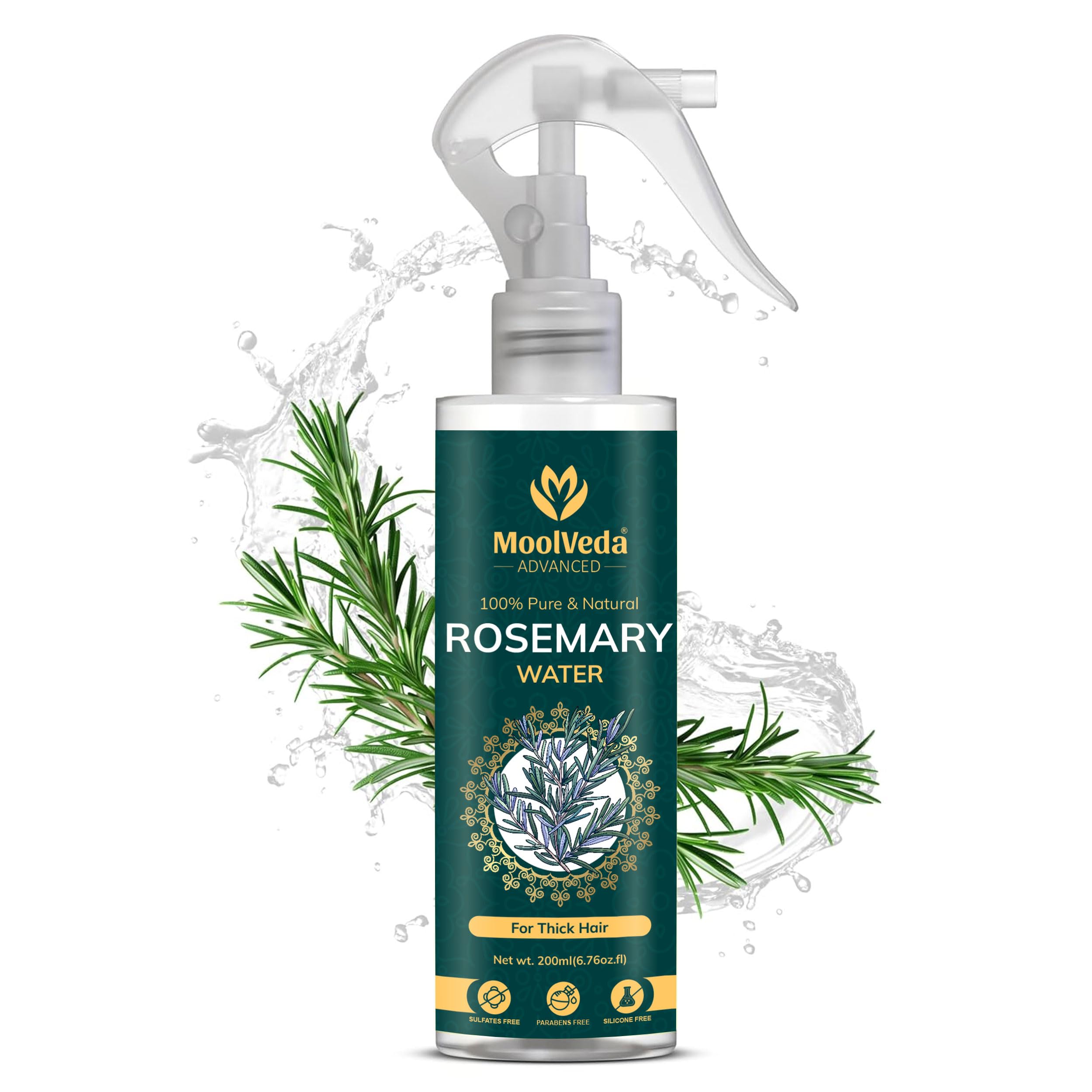 Rosemary Water Spray For Hair Care | Rosemary Hair Mist | Adds Shine | Helps Reduce Hairfall | Strengthens Hair | Suitable For All Hair Types, 200ml