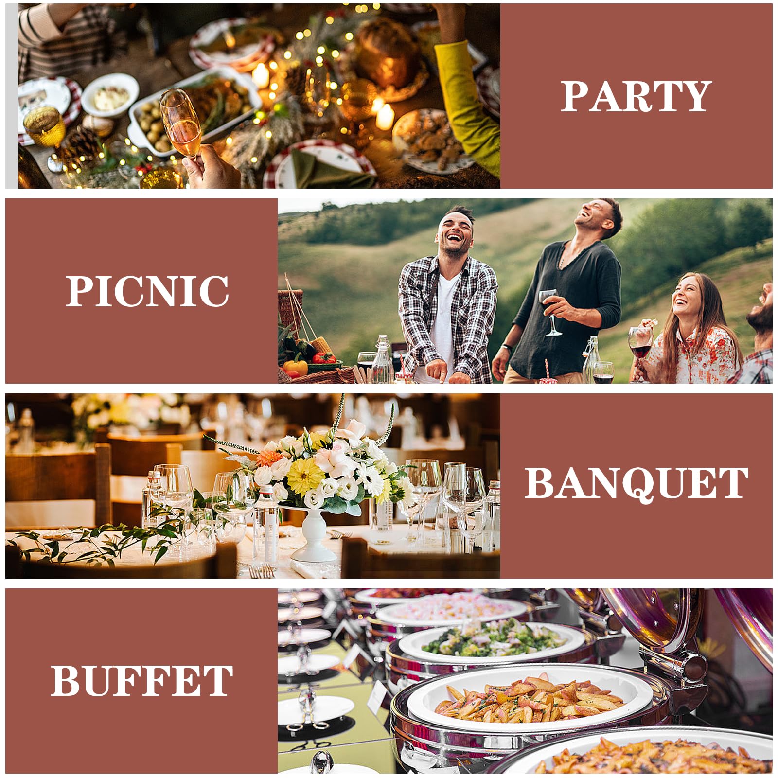 Chafing Dish Buffet Electrico, Profesional Calentador de Buffet Electrico, Food Warmer Buffet Server para Catering y Fiestas, 9L, 400W, 220V, Acero Inoxidable (1/2)