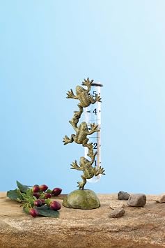 Cast Brass Frog Rain Gauge