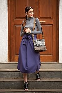 Myra Bag Azure Upcycled Canvas & Cowhide Leather Shoulder Myra Bag Azure Upcycled Canvas & Cowhide Leather Shoulder