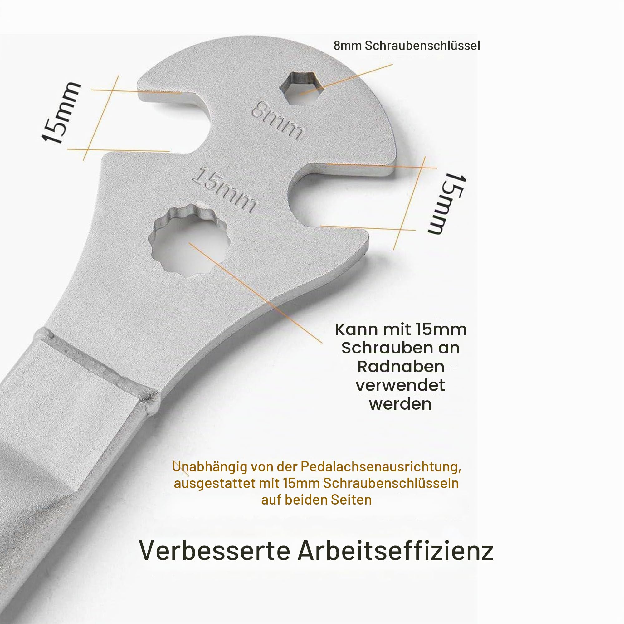 GEWAGE Pedalschlüssel – Fahrradpedalschlüssel mit 352mm Griff, Professionelles Werkzeug für Fahrradpedale, Geeignet für MTB/Rennrad Pedale entfernen und Ersetzen Sport & Freizeit