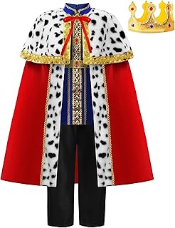 ReliBeauty Kids King Costume for Boys Girls with Robe