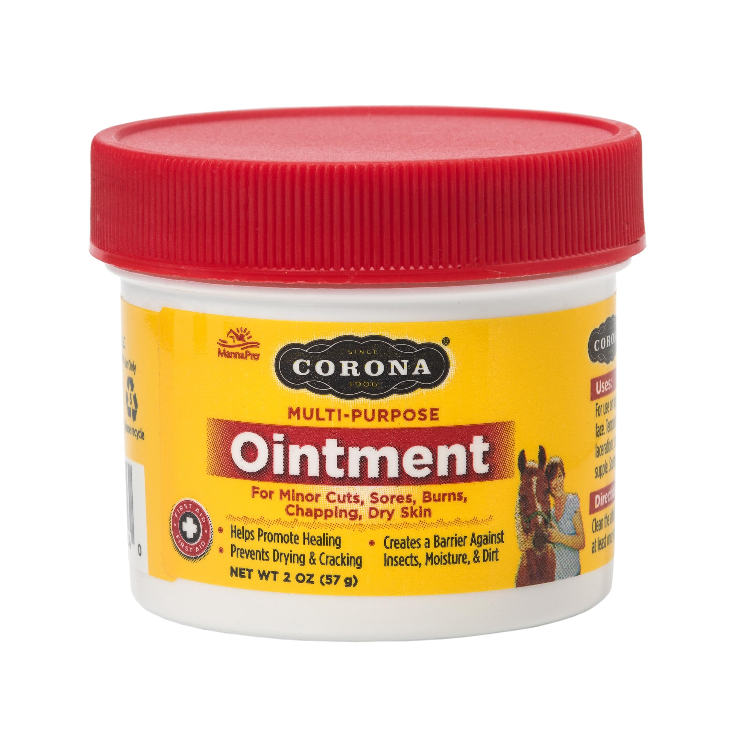 Manna Pro Corona Multi Purpose Ointment 2 oz Jar Lanolin Rich Veterinary First Aid for Animals