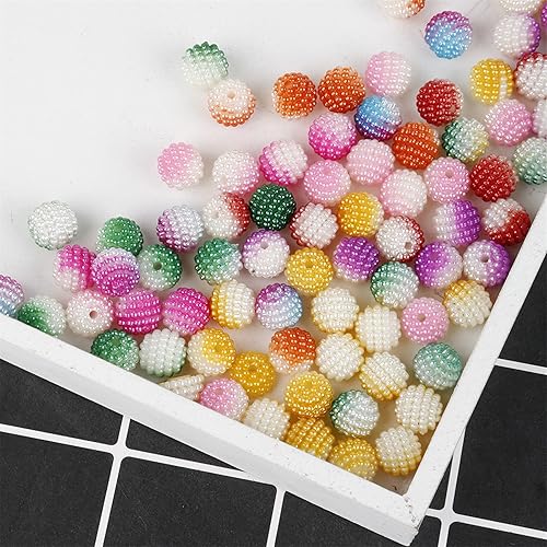 Miniatura 2 de Xeahung 120 cuentas redondas de cristal acrílico de colores para hacer joyas, pulseras, aretes, collares, cuentas para adultos, proyectos de