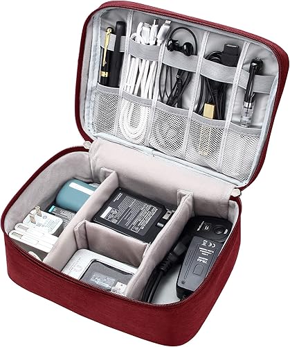 Miniatura 2 de VOCUS Organizador de artículos electrónicos, bolsa organizadora de cables de viaje para accesorios electrónicos, estuche de almacenamiento grande