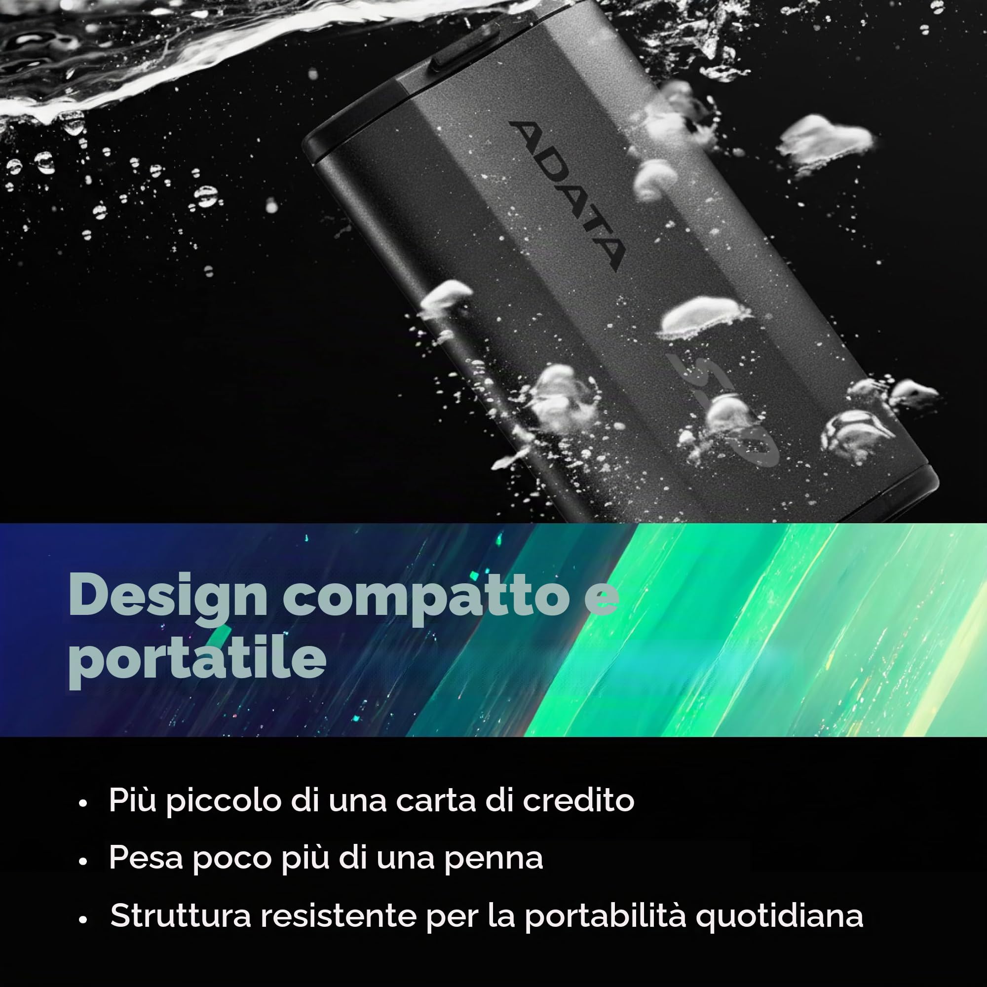ADATA SSD 1.0TB esterno SE880 gy U3.2 | USB 3.2 Gen 2x2 Type-C