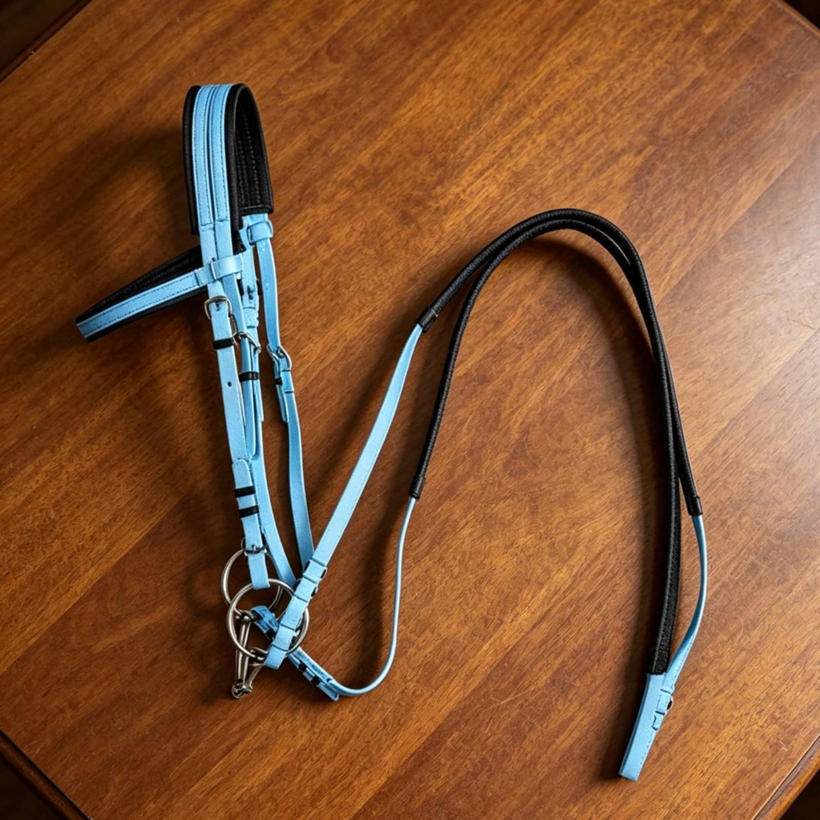 Brida de Caballo con Correas de Dirección Diseño Antideslizante Juego Arnés Cabeza Correas Dirección Acolchado Arnés Rienda Ajustable, Rosa