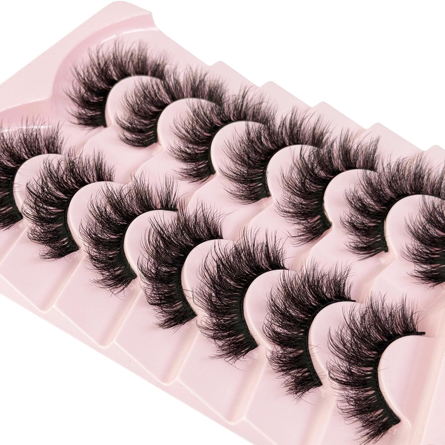 Ciglia finte in visone, morbide, volumizzanti 3D, spesse 20 mm, ciglia finte dall'aspetto naturale, confezione da 7 paia