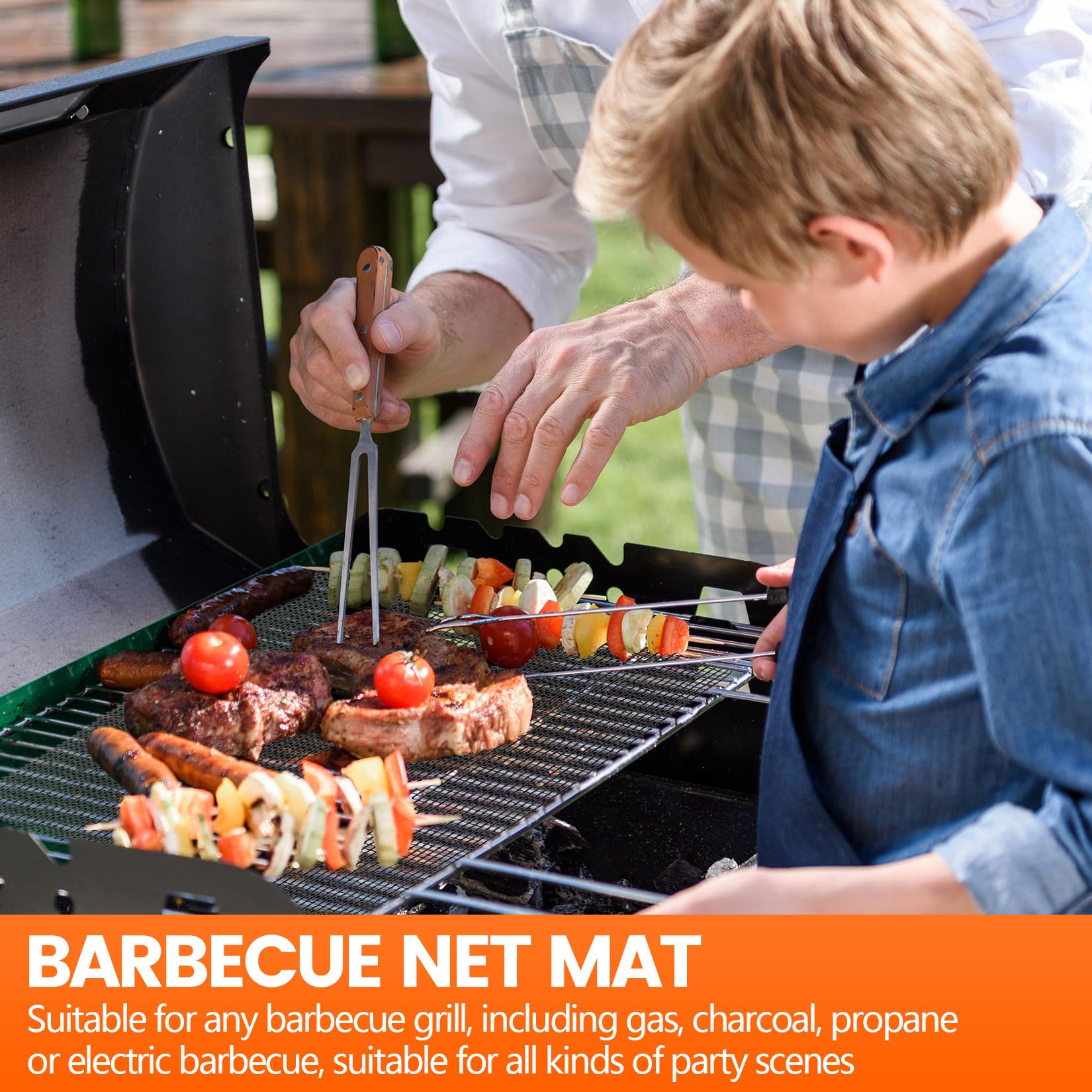 Tapis de Cuisson Barbecue Antiadhésif Réutilisable 40 x 30 cm