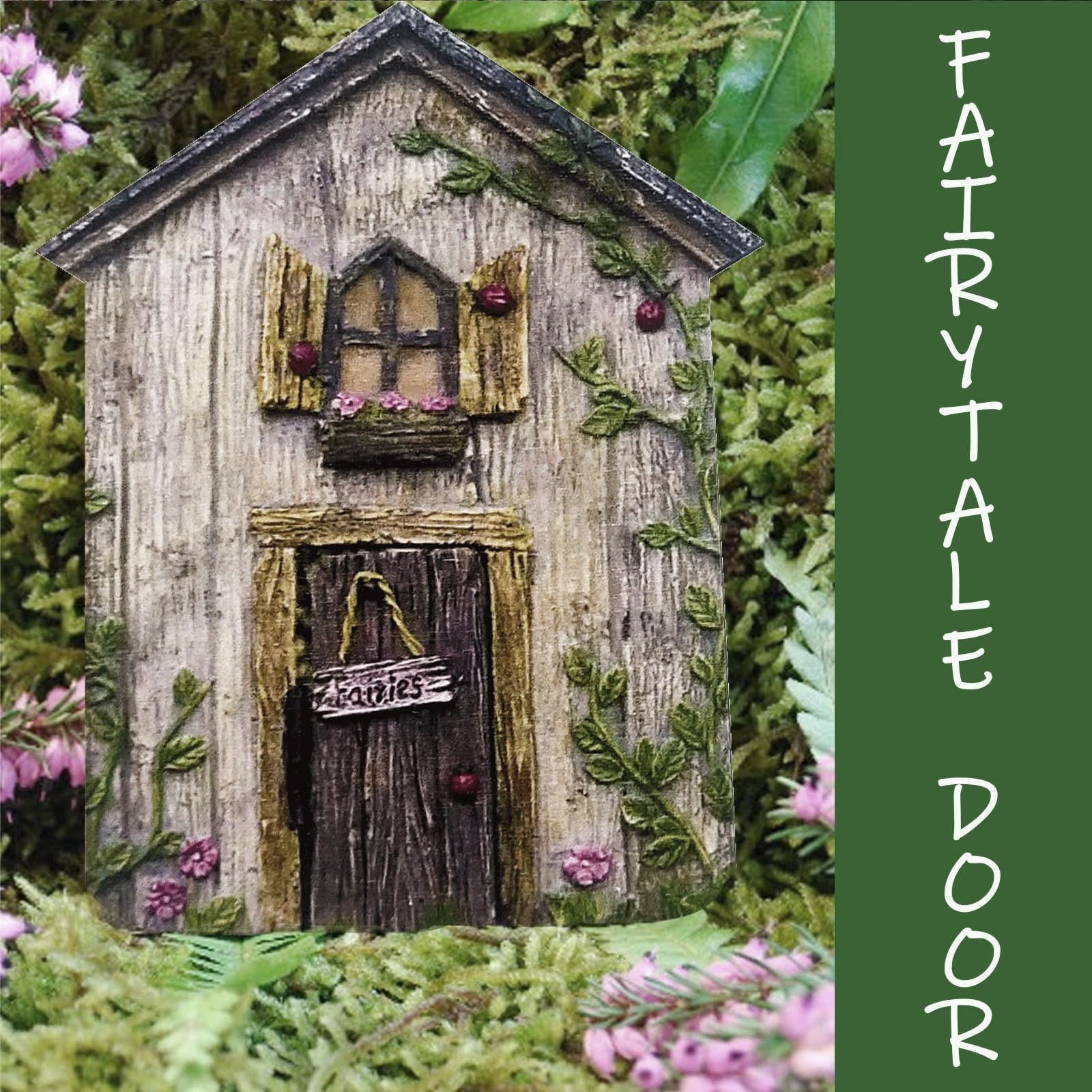 TYXHXTF 4 Pcs Puerta de Hadas, 3D Puerta Miniatura de Árboles de Jardín, Decoración de Árbol y Al Aire Libre, Exterior Jardín en Miniatura Puerta Hada Gnómica