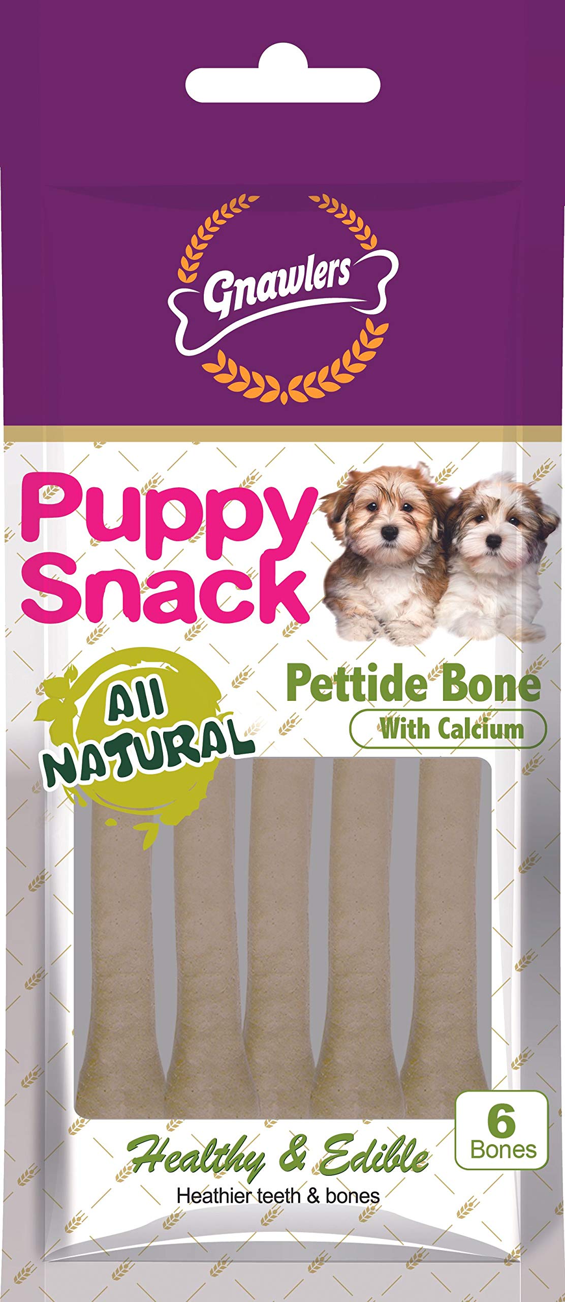 Gnawlers Puppy Snack, Healthy & Edible, with Added Prebiotics, Vitamins & Minerals, Balanced Omega 3&6 for Shiny Coat & Healthy Skin, Pettide Bone - Calcium, 6 Pieces, 40gm, Pack of 5 Sold By DogsNCats (B08X2RVP2Y) Amazon Price History, Amazon Price Tracker