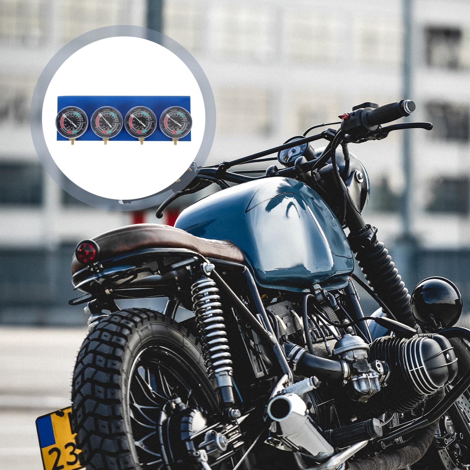 Cabilock Manomètre à Vide pour Moto 4 Cylindres Trousse d'Outil de Synchronisation Moteur avec Jauge de Vide Kit Complet pour Réglage Précis et Entretien Automobile