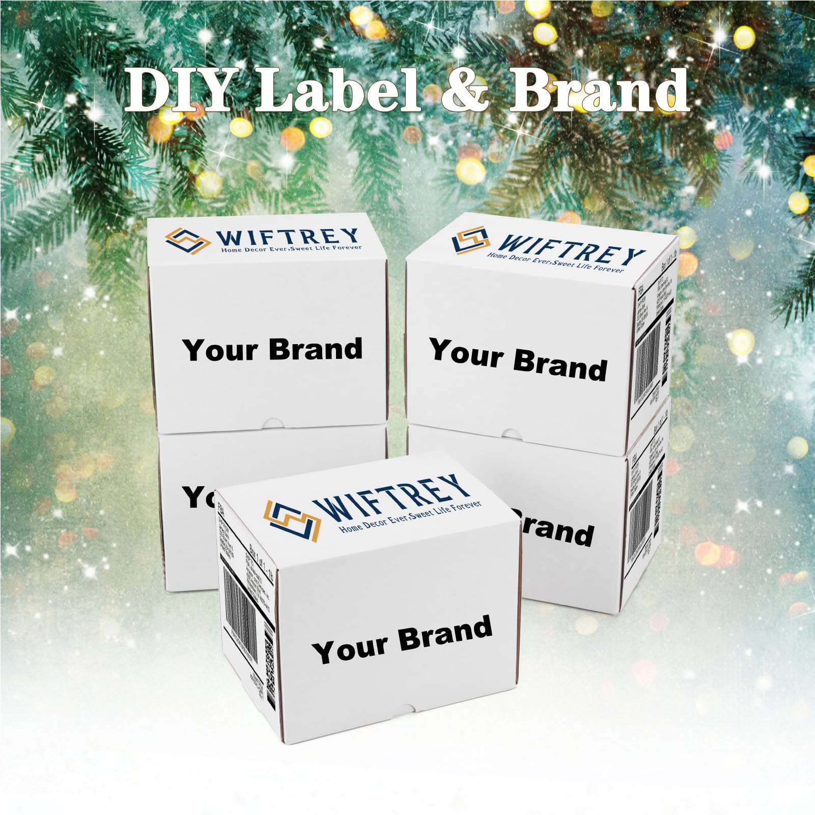 WIFTREY 20,3 x 15,2 x 15,2 cm weiße Versandkartons, 25 Stück, kleine Wellpappe, zum Verpacken von Kleinunternehmen, Versand, Umzug