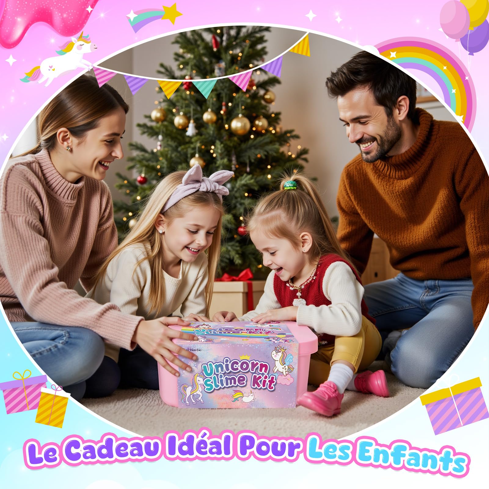 iKidiki Licorne Slime Enfant, Jouet Fille 6 7 8 9 10 11 12 Ans Slime Fluffy Licorne Cadeau Fille 6-12 Ans Jouet Enfant 6 7 8 9 10 11 12 Ans Slime Kit Activite Manuelle Fille 6-12 Ans