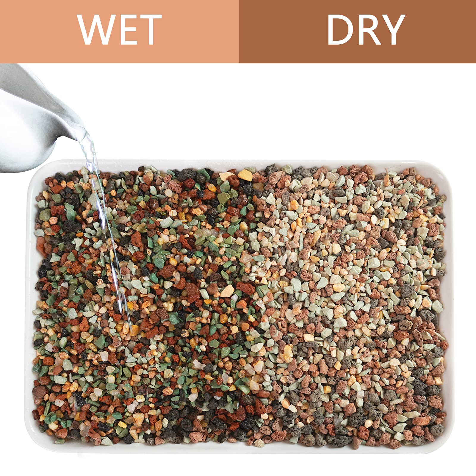 Color Lava Rocks - Mezcla de tierra para macetas hortícolas, guijarros arenosos, piedra pómez, roca volcánica para suculentos, cactus y bonsái, 2.8 libras