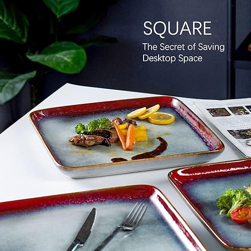 Miniatura 5 de HENXFEN LEAD Paquete: platos de postre pequeños de 6.3 pulgadas y platos llanos grandes de 11 pulgadas