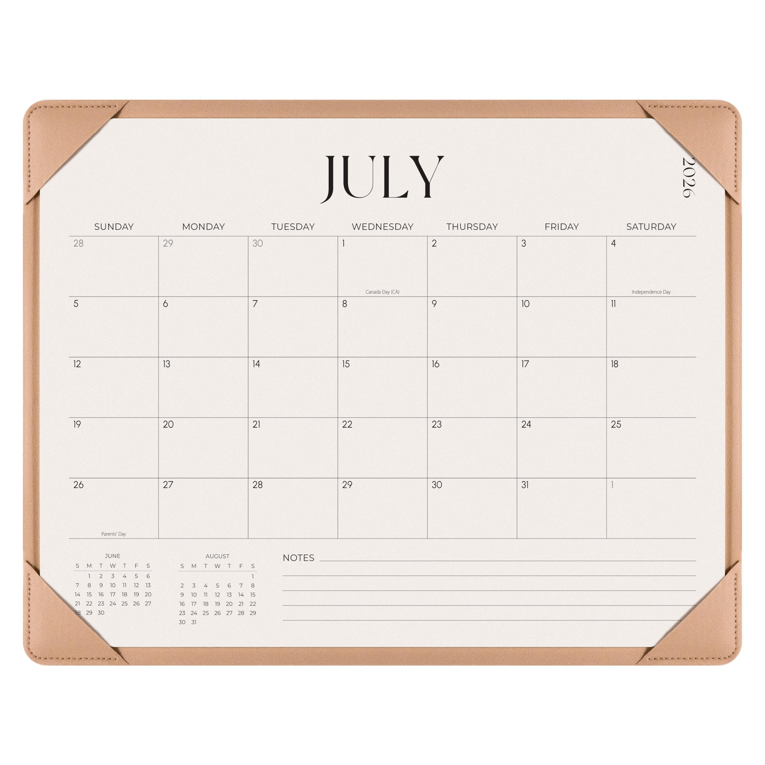 Vereinfachter Tischkalender 2026-2027 mit Schreibtischunterlage, Schreibtischunterlage Kalender von Januar 2026 bis Juni 2027, 14 x 11 Zoll, Schreibtischunterlage Kalender für Home Office und Schule