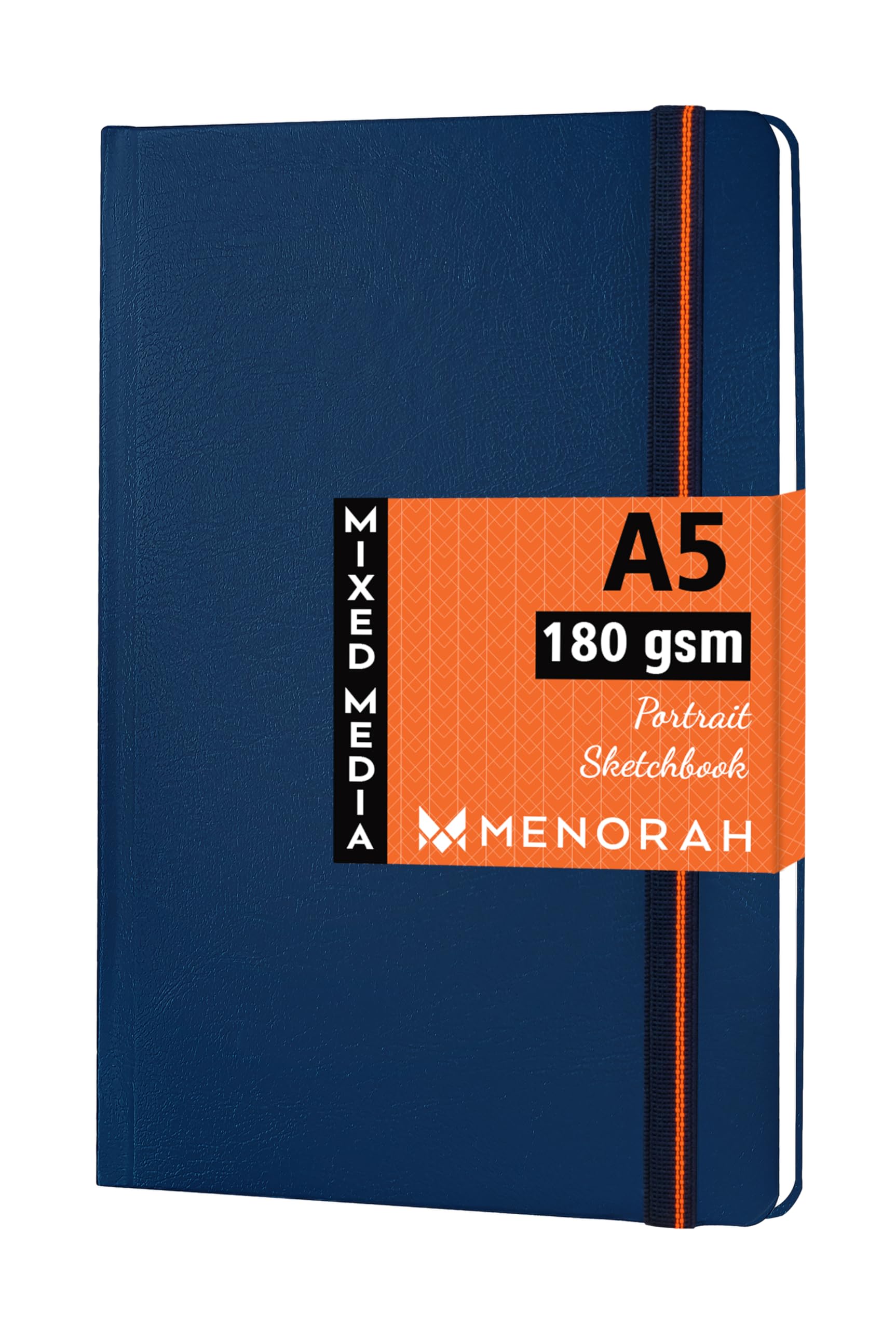 MENORAH Paper - A5 - Sketch Book for Artist - 180 GSM (100 Pages / 50 Sheets) - Artist Drawing Book - (21.0Cm X 14.8Cm) - Hard Case Bound - Completely Handmade - Portrait(Blue), Oil Paint