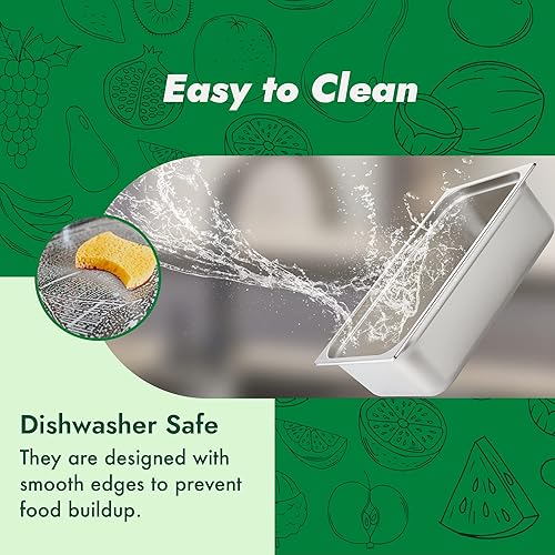 Miniatura 39 de HECMAC Paquete de 6 tapas de sartén de hotel de tamaño completo, acero inoxidable, tapa de sartén de alimentos con asa, calibre 23