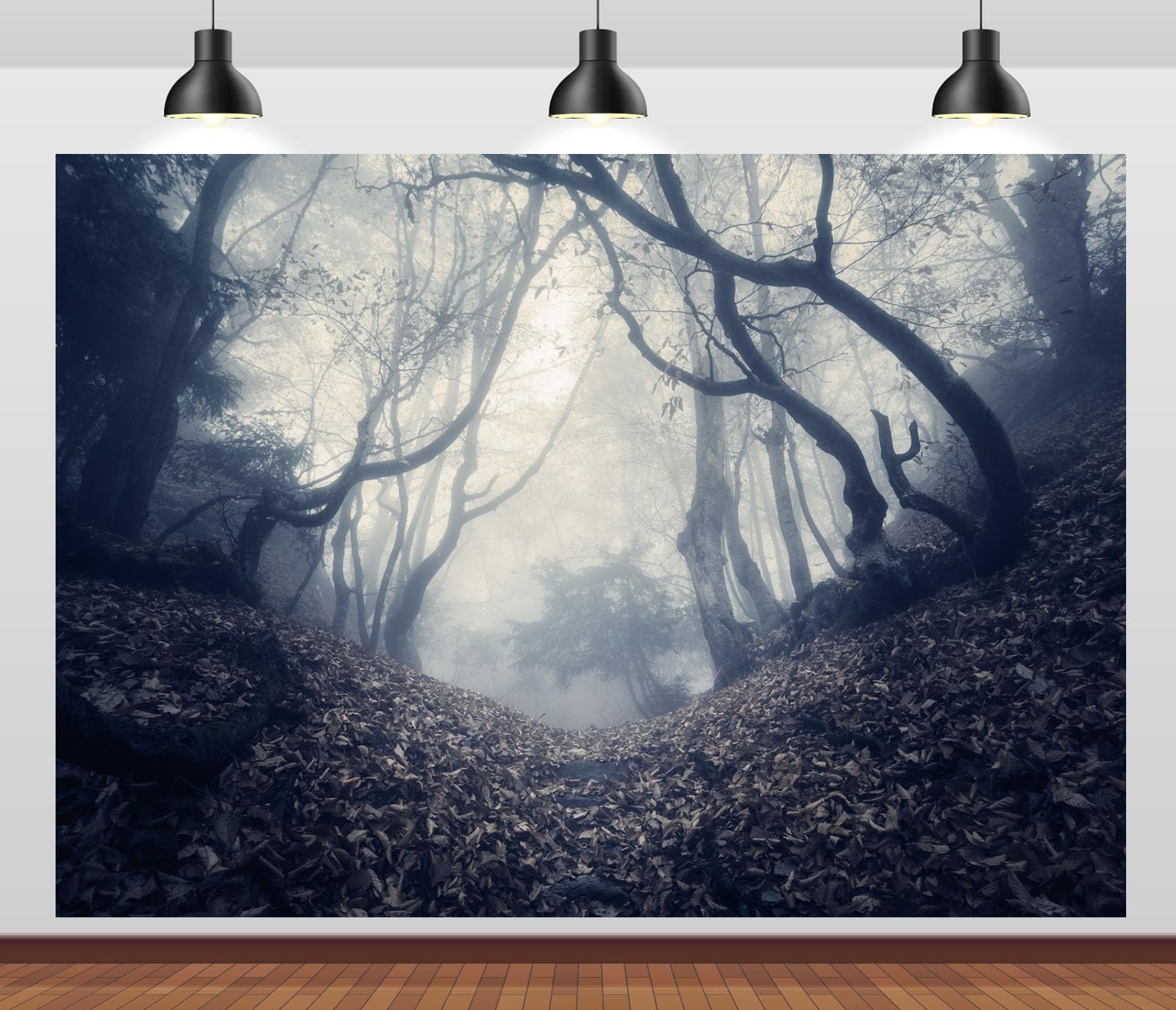 15x8FT (4.6x2.5m) Sentiero Nebbioso Tra Alberi Contorti Sfondo Fotografico