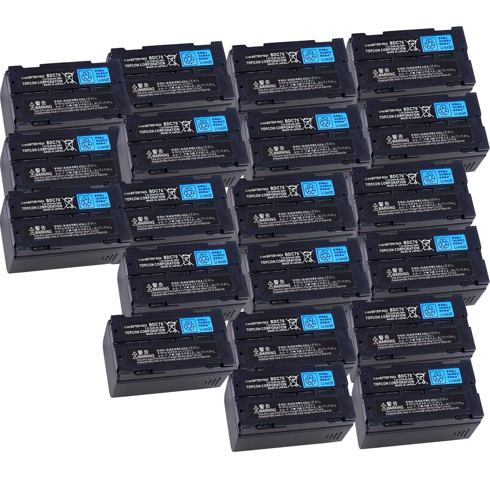 20 Pack 7 2V 5240mAh BDC70 AA Rechargeable Lithium Battery for Topcon Sokkia Total Stations GPS Station and