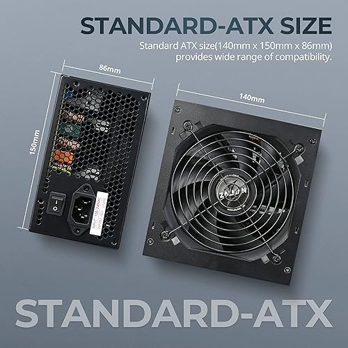 Miniatura 8 de Zalman GigaMax - Fuente de alimentación con certificación Bronce de 500 W 80 Plus ATX PSU, condensador de 105, ventilador de refrigeración ultra